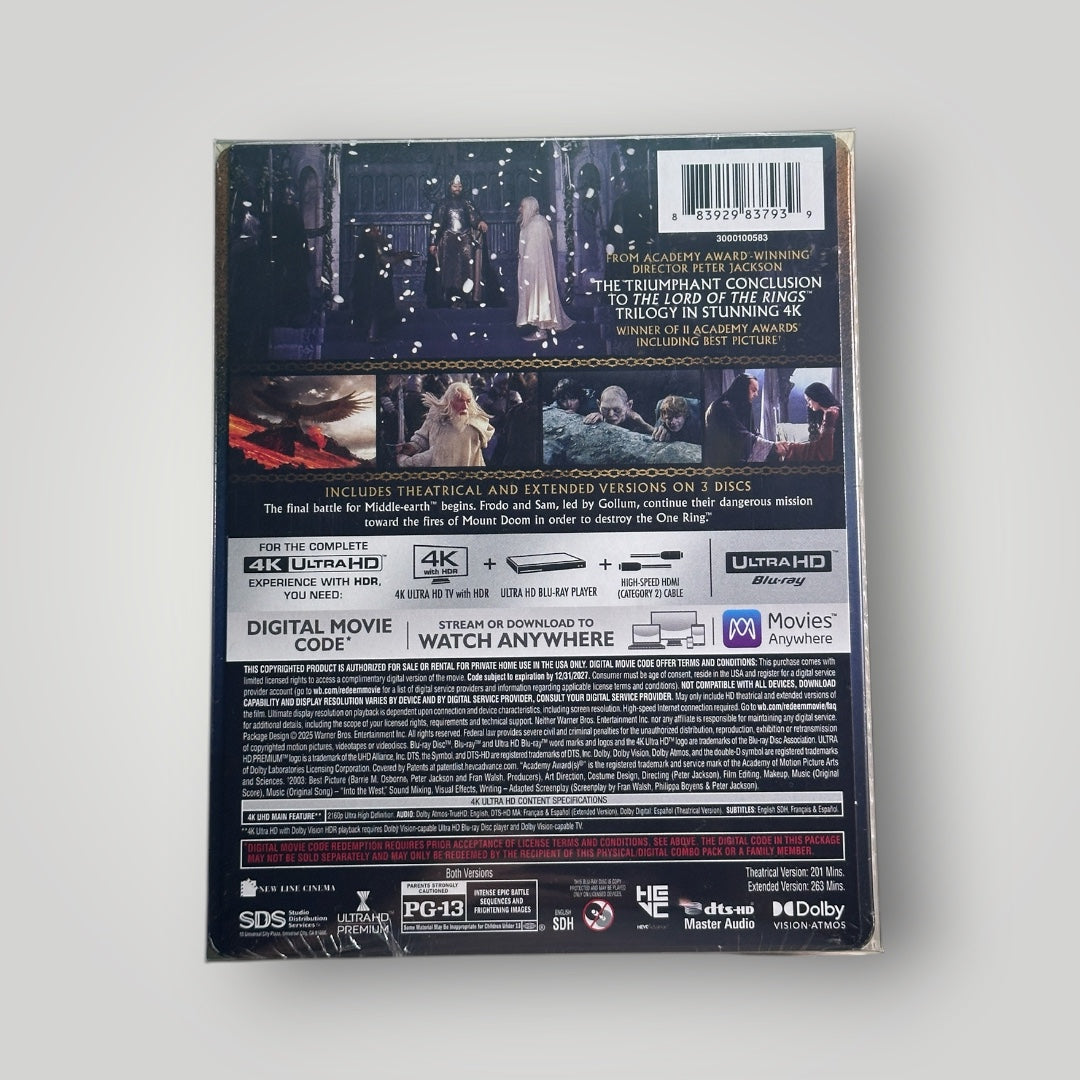 El Señor de los Anillos: El Retorno del Rey – 4K Ultra HD Steelbook Edición Limitada (Agotada Mundialmente)