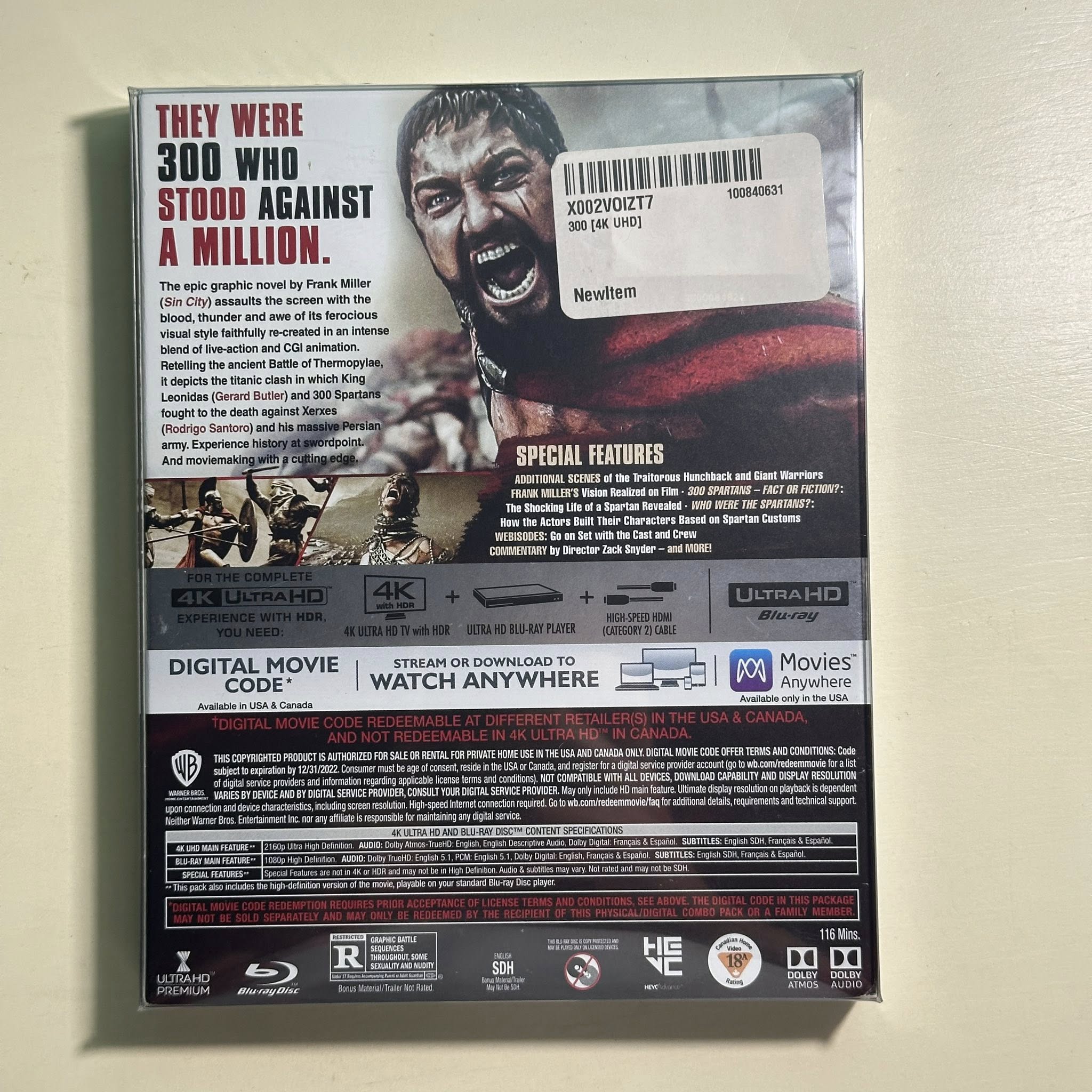 300 (2006) 4K Ultra HD + Blu-ray – Edición con Slipcover