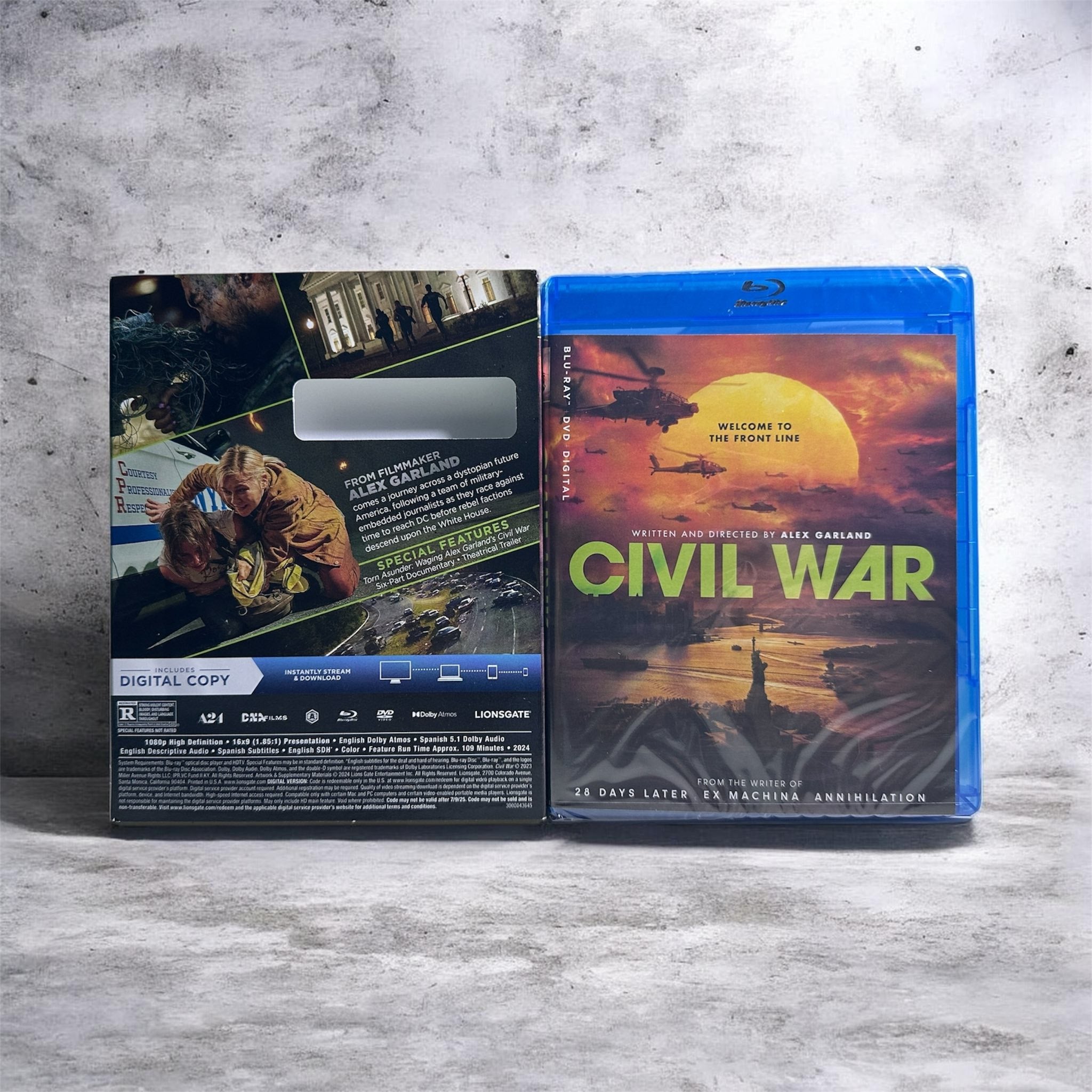 Civil War (2024) Blu-ray + DVD – Edición con Slipcover