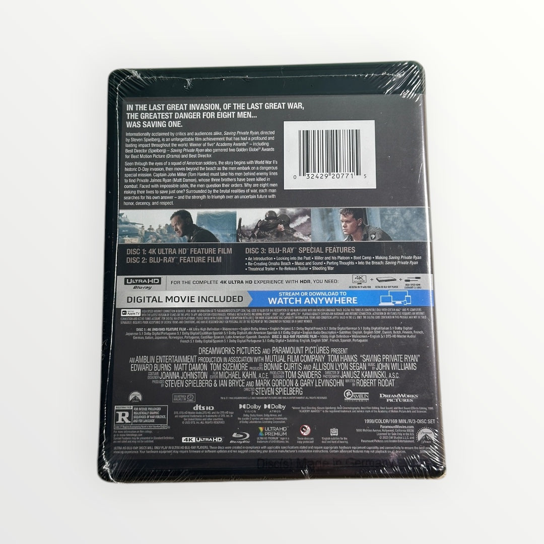 Salvando al Soldado Ryan (Saving Private Ryan) – 4K Ultra HD + Blu-ray + Código Digital
